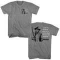 Graphite Heather John Wayne t-shirt featuring a Life is Tough quote design