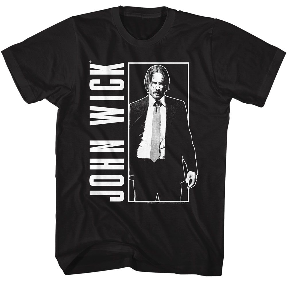 Black John Wick t-shirt featuring John Wick Simple Black And White design