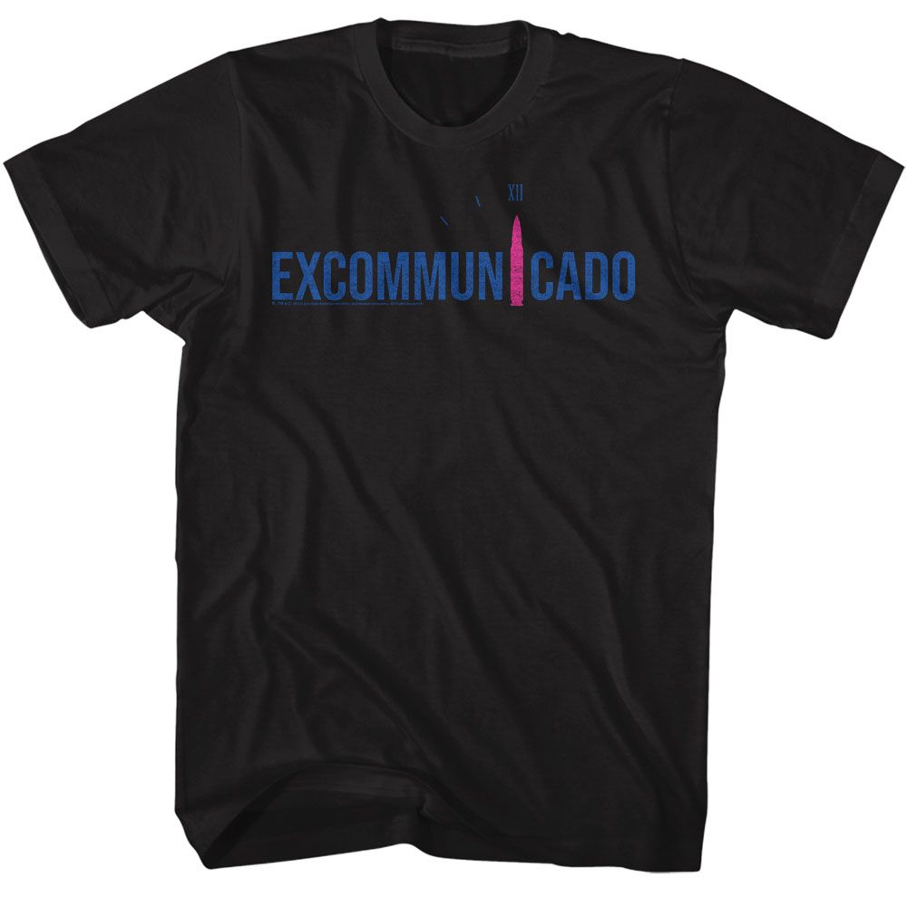 Black John Wick t-shirt featuring John Wick Excommunicado Bullet design