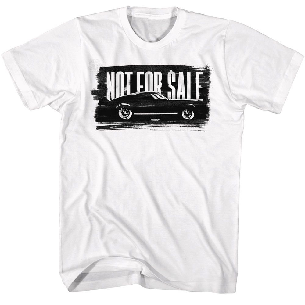White John Wick t-shirt featuring John Wick Not For Sale design