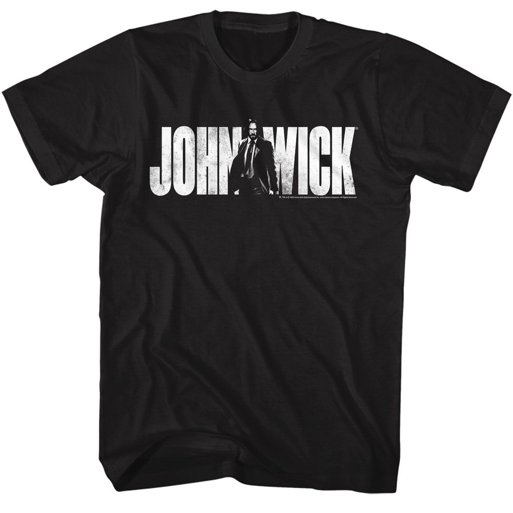 Black John Wick t-shirt featuring John Wick With Name design