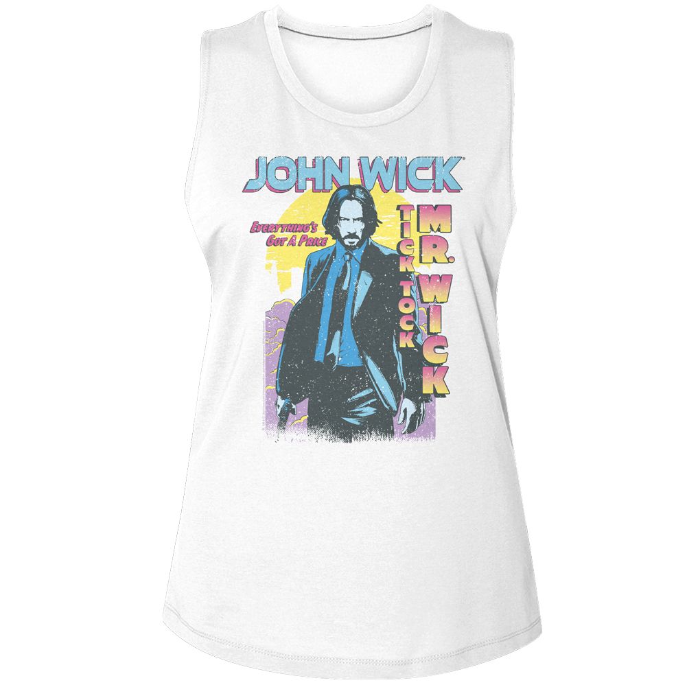 John Wick Ladies Muscle Tank - Tick Tock Mr Wick
