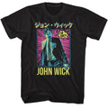 Black John Wick t-shirt featuring John Wick Neon Manga design