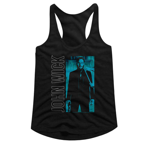 John Wick Ladies Racerback - Vertical Text Rectangle