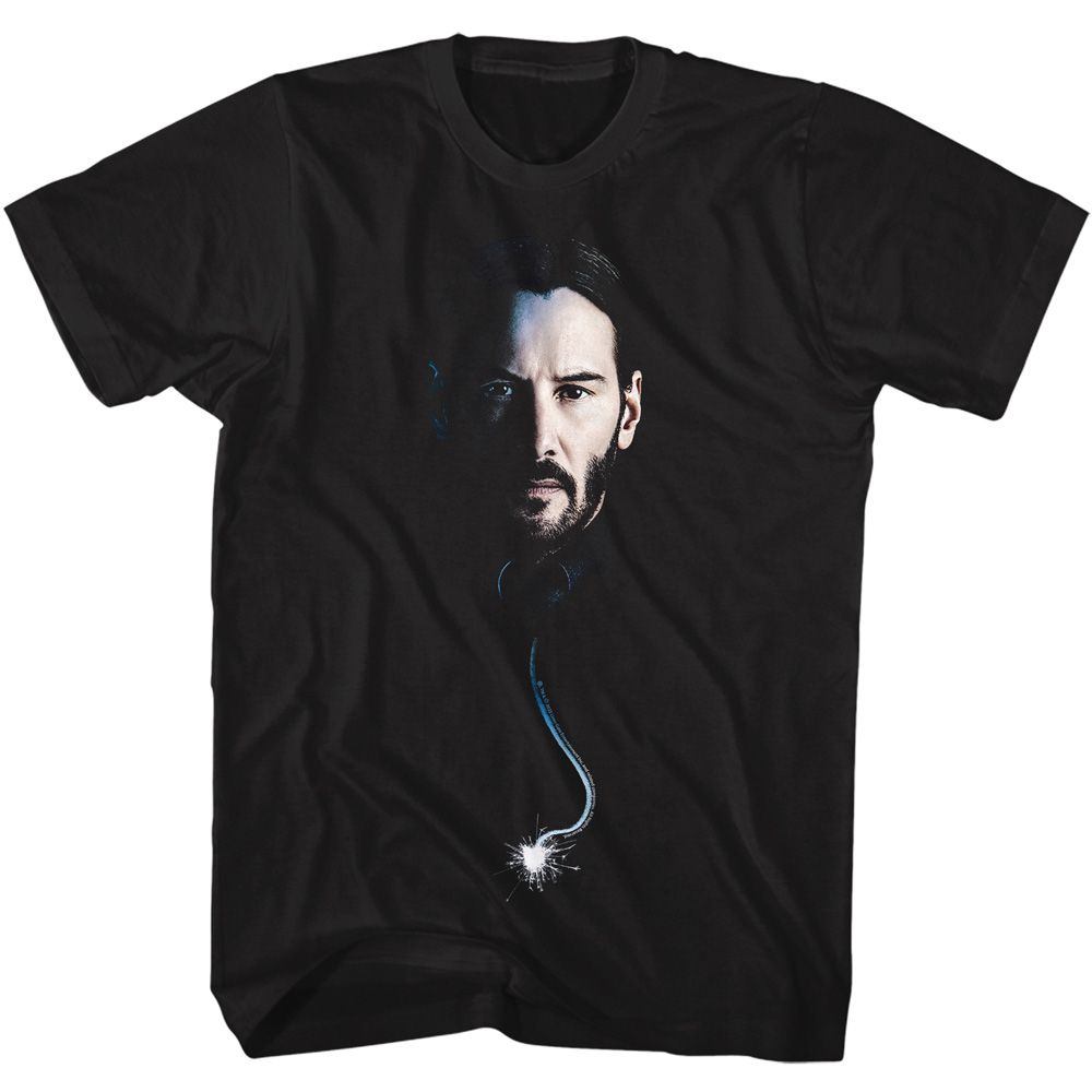 Black John Wick t-shirt featuring John Wick With A Fuse design