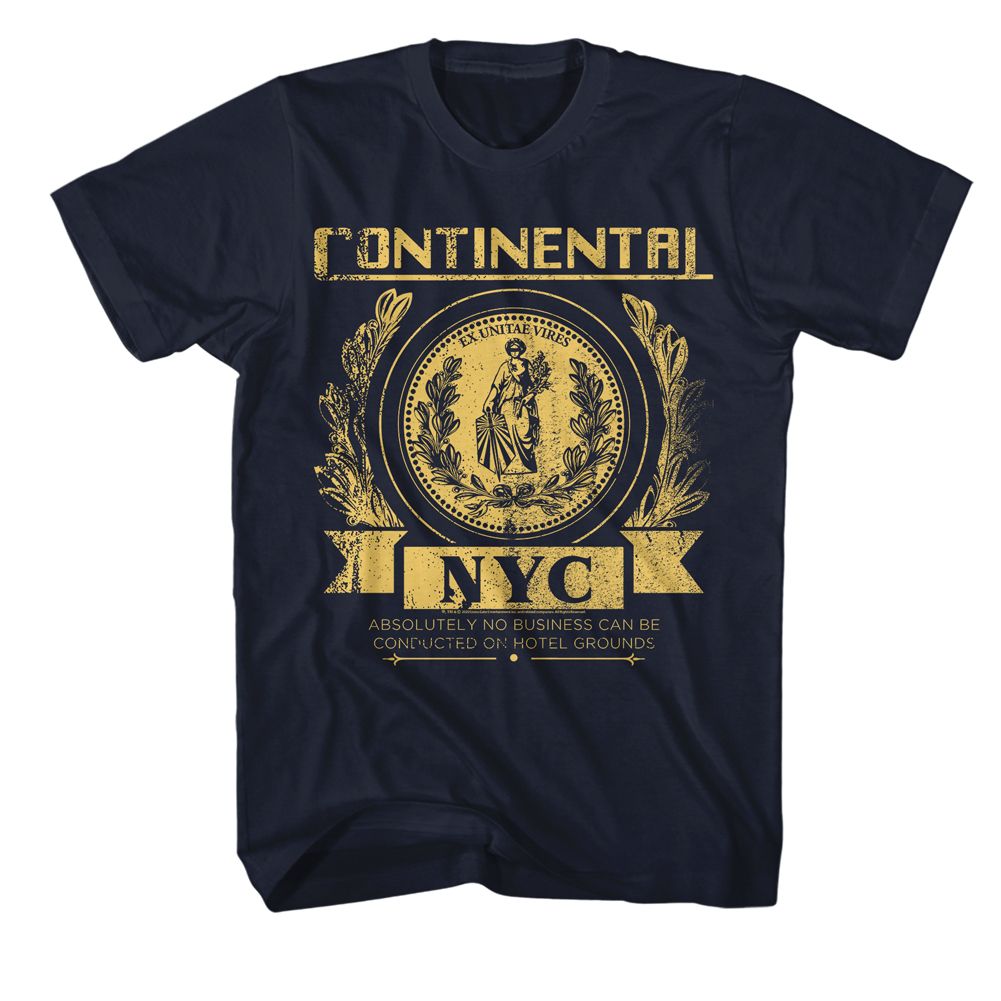 Navy John Wick t-shirt featuring John Wick Continental NYC design