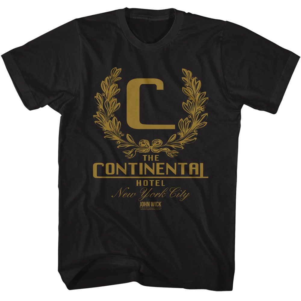 Black John Wick t-shirt featuring John Wick Continental NYC Light design