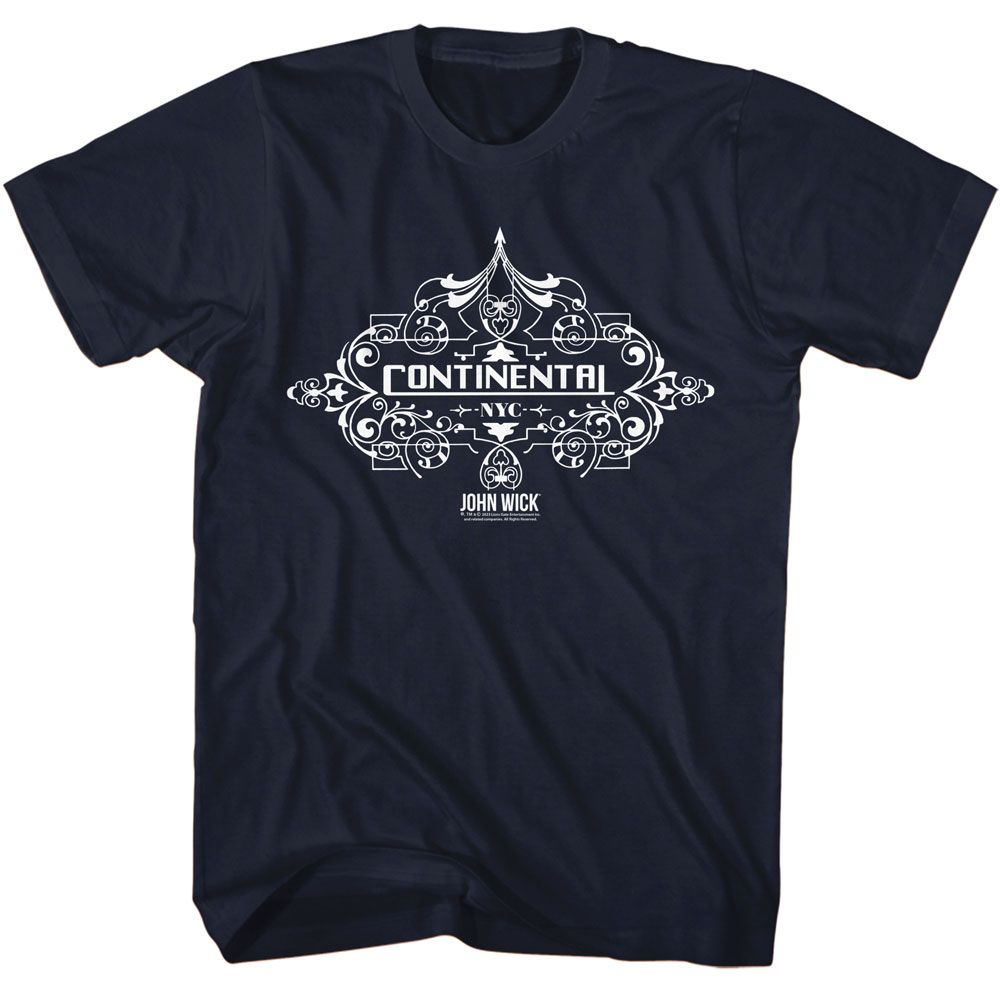 Navy John Wick t-shirt featuring John Wick Continental Fancy Badge design