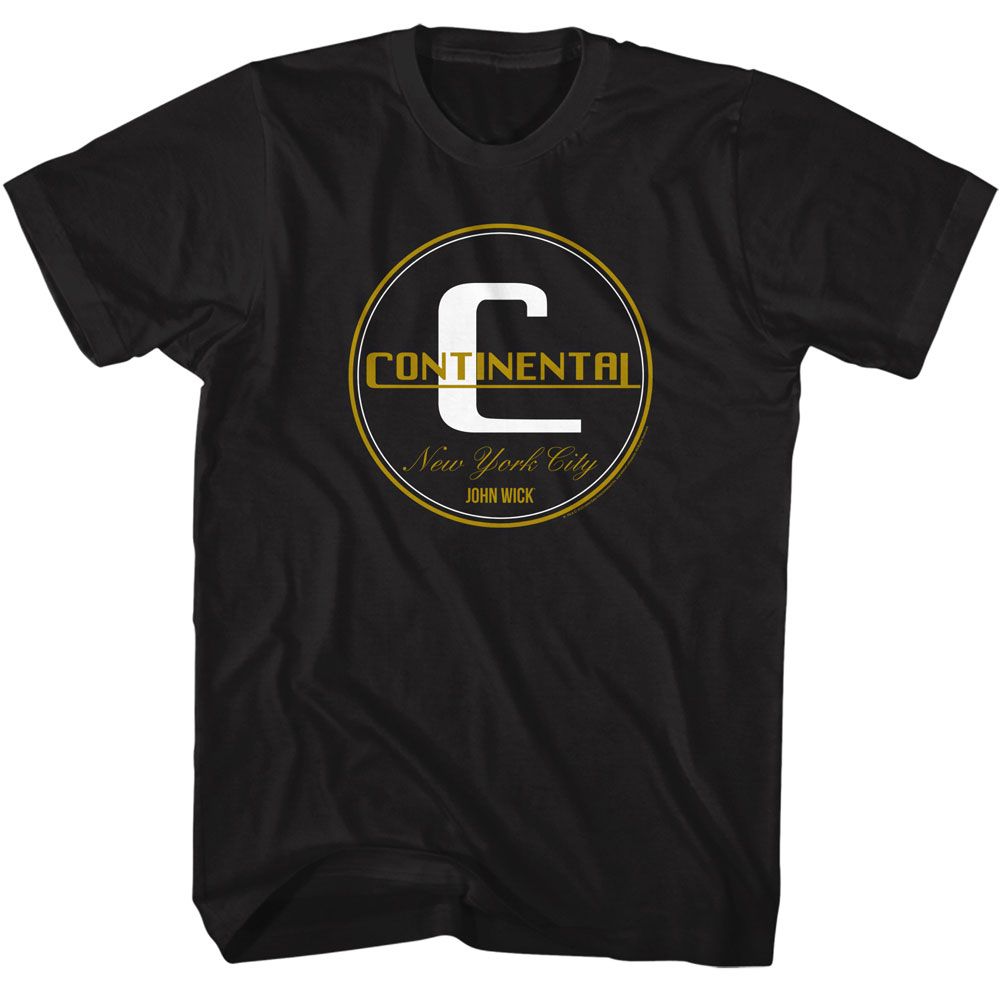 Black John Wick t-shirt featuring John Wick Continental Duotone Circle design