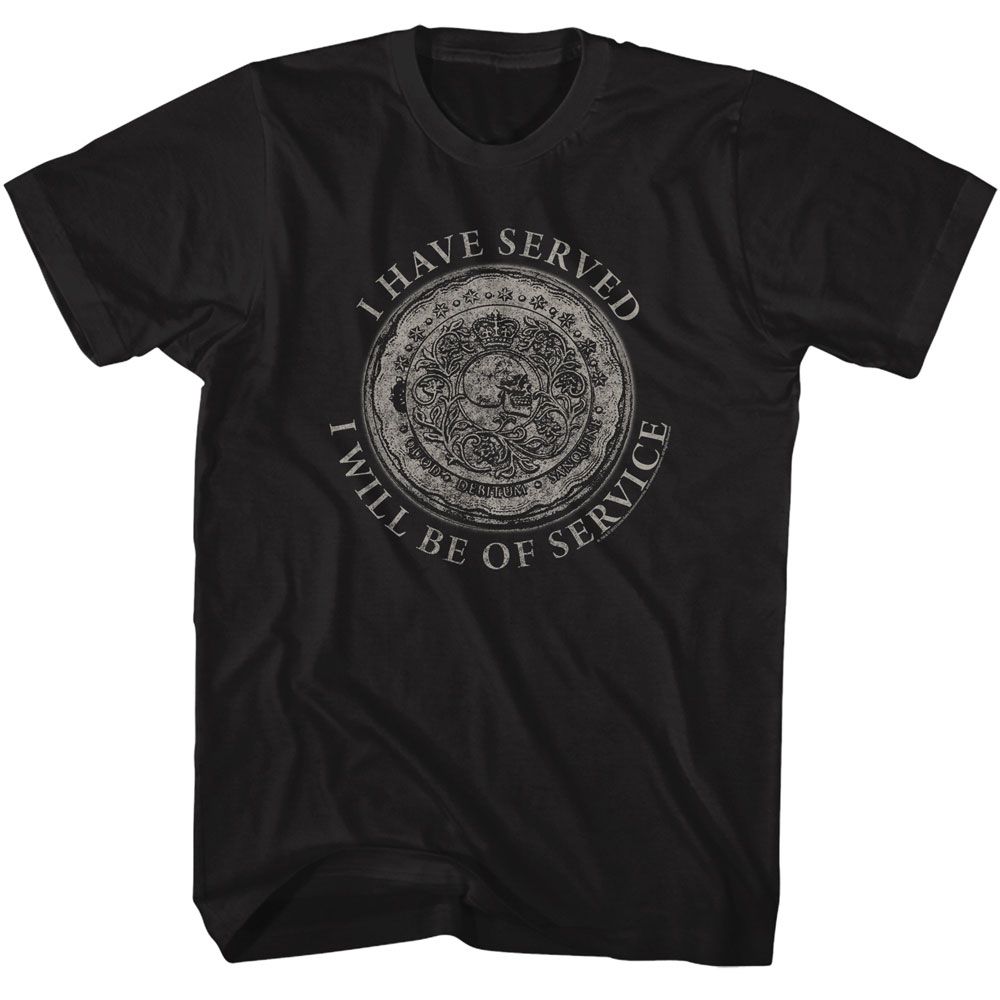 Black John Wick t-shirt featuring John Wick Blood Oath Coin design