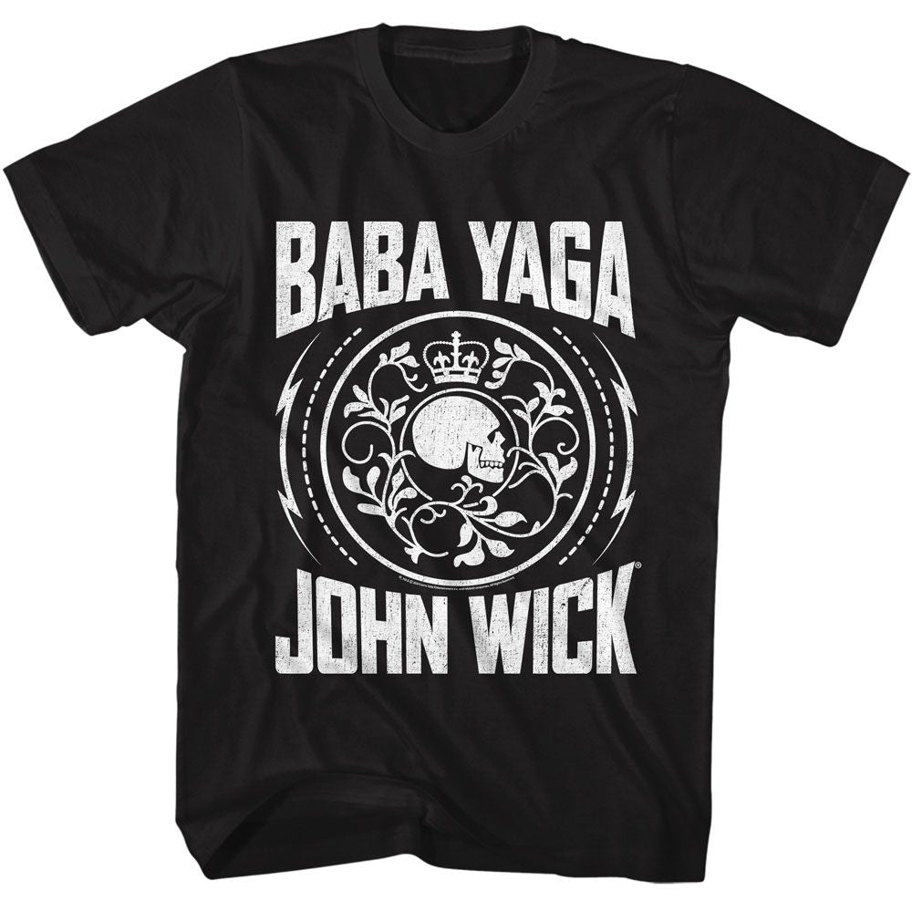 Black John Wick t-shirt featuring John Wick Baba Yaga Coin design