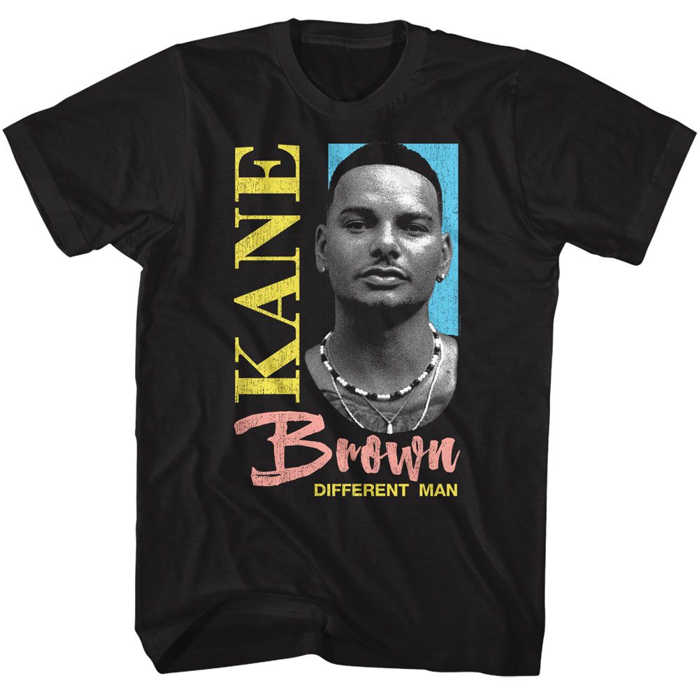 Black Kane Brown t-shirt featuring Kane Brown Different Man Tri Color design
