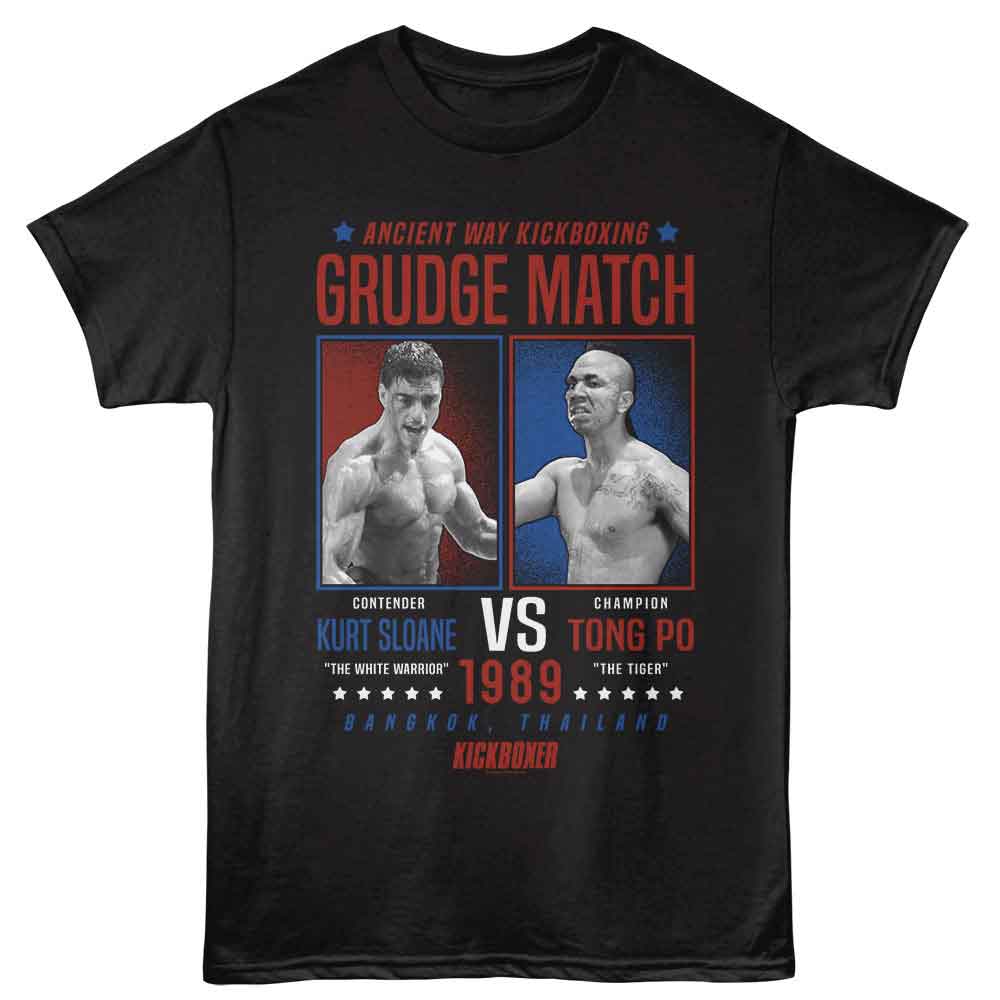 Black Kickboxer t-shirt featuring Kickboxer Kurt vs Tong design