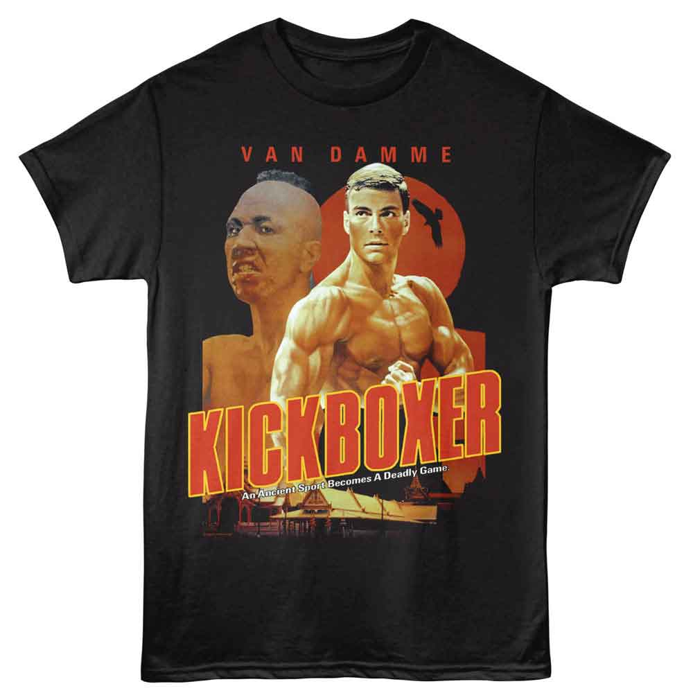 Black Kickboxer t-shirt featuring Kickboxer Poster Large Text design