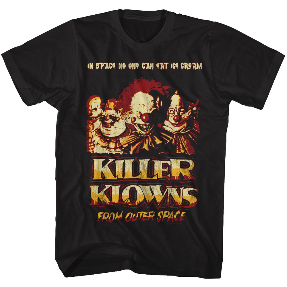Black Killer Klowns from Outer Space t-shirt featuring Killer Klowns from Outer Space logo design