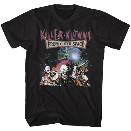 Black Killer Klowns from Outer Space t-shirt featuring Killer Klowns In Space design