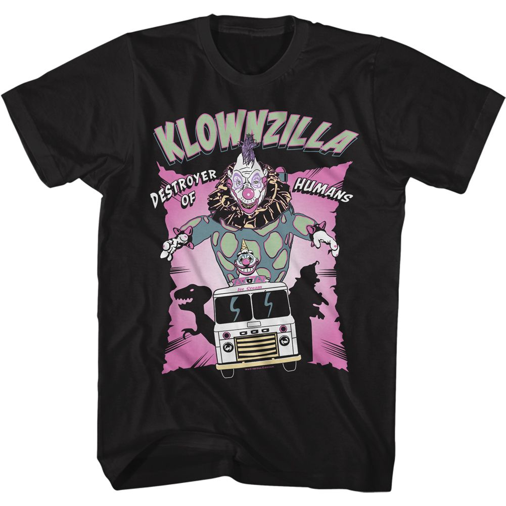 Black Killer Klowns from Outer Space t-shirt featuring Killer Klowns Klownzilla design