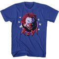 Royal blue Killer Klowns from Outer Space t-shirt featuring Killer Klowns Rudy design