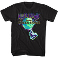 Black Killer Klowns from Outer Space t-shirt featuring Killer Klowns Earth And Hand In Neon design