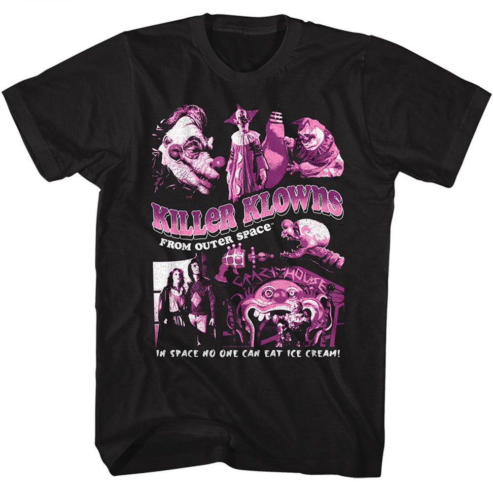 Black Killer Klowns from Outer Space t-shirt featuring Killer Klowns Collage design
