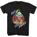Black Killer Klowns from Outer Space t-shirt featuring Killer Klowns Put Up Your Dukes design
