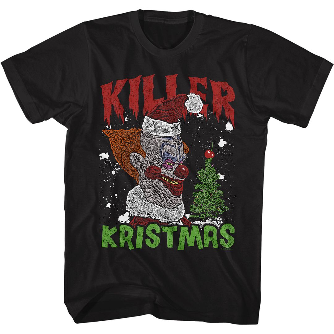 Black Killer Klowns from Outer Space t-shirt featuring Killer Klowns Killer Kristmas design