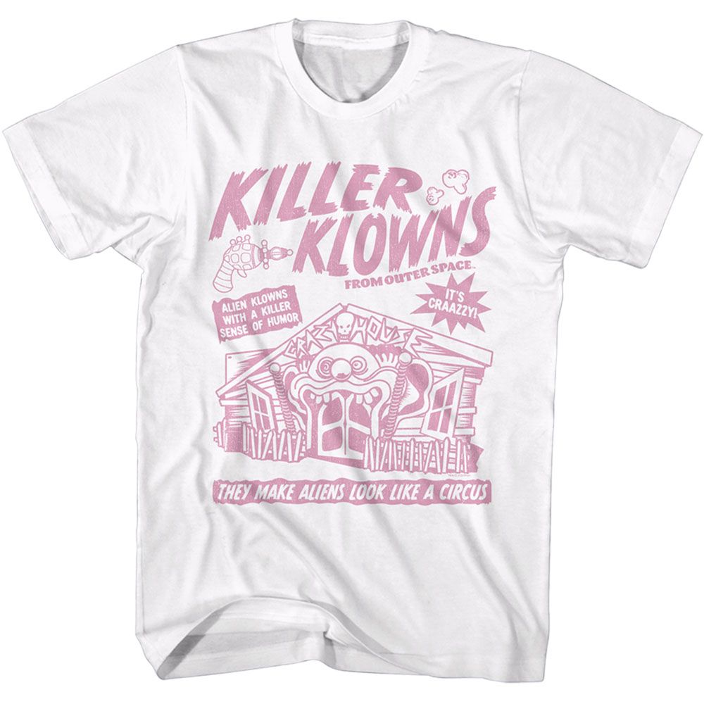 White Killer Klowns from Outer Space t-shirt featuring Killer Klowns Klown Flyer design