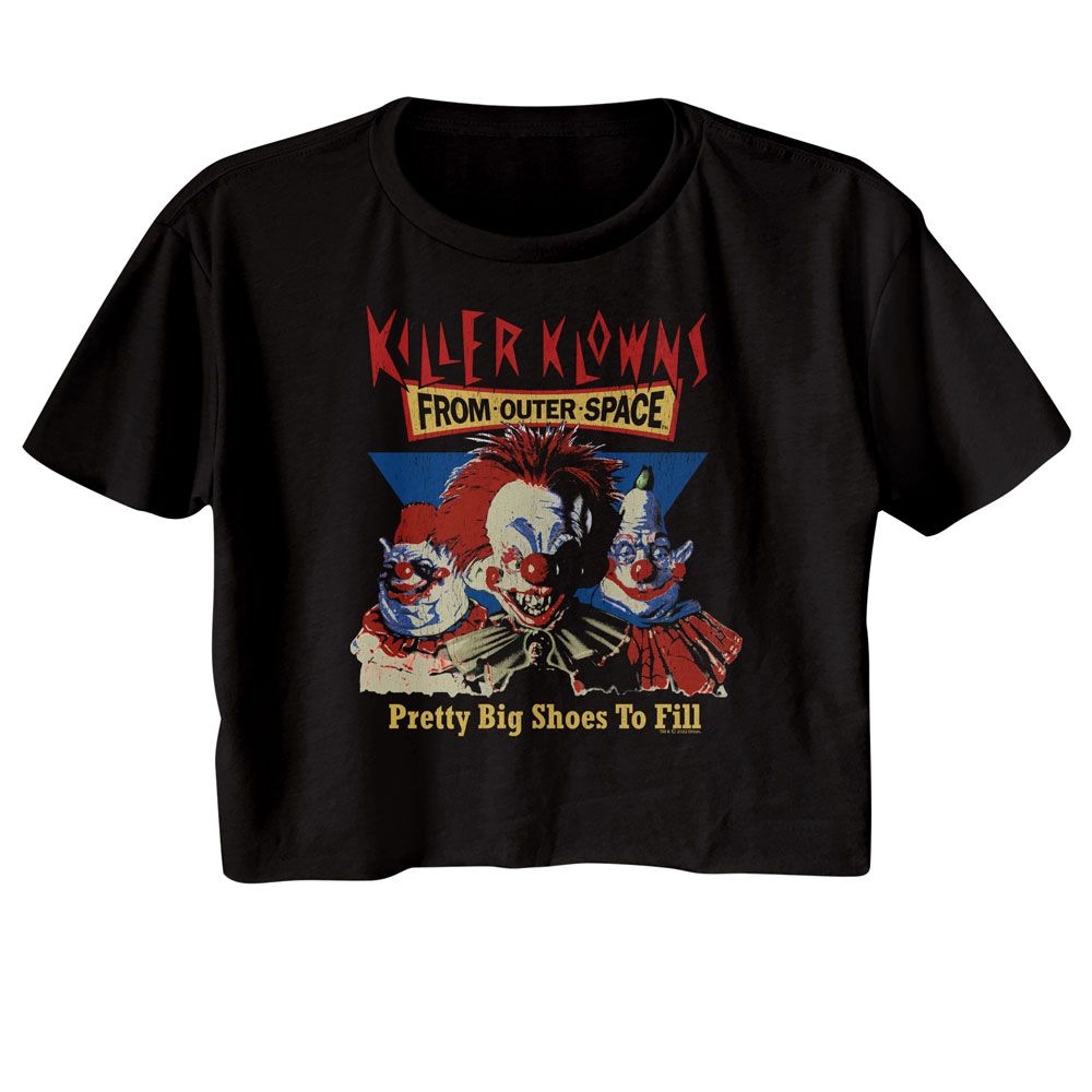 Killer Klowns from Outer Space Ladies Crop Top - Pretty Big Shoes To Fill