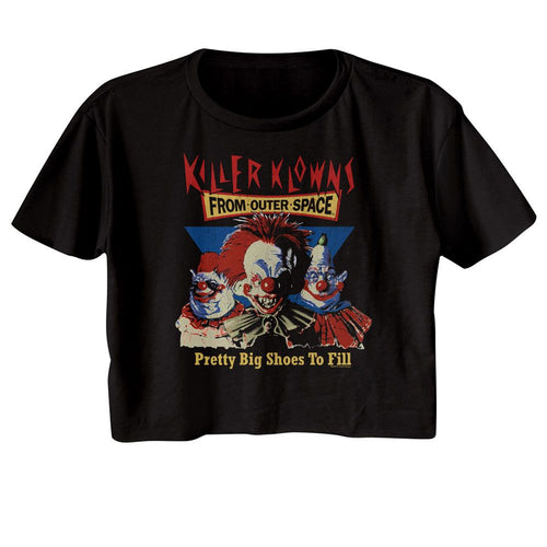 Killer Klowns from Outer Space Ladies Crop Top - Pretty Big Shoes To Fill