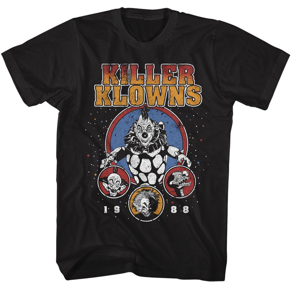 Black Killer Klowns from Outer Space t-shirt featuring Killer Klowns 1988 design