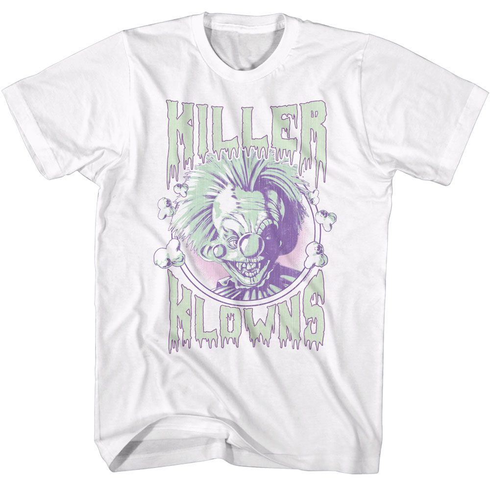 White Killer Klowns from Outer Space t-shirt featuring Killer Klowns Pastel Popcorn design
