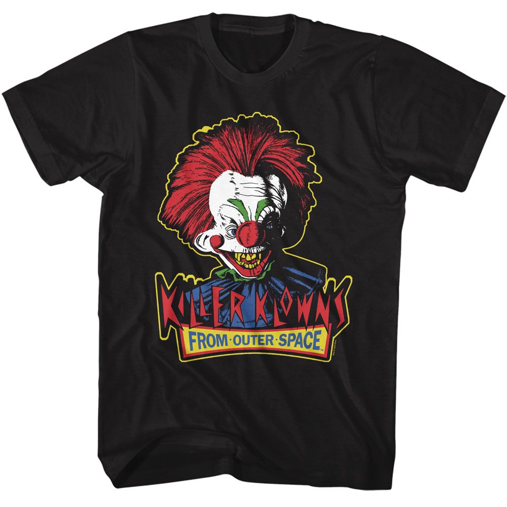 Black Killer Klowns from Outer Space t-shirt featuring Killer Klowns Head And Logo design