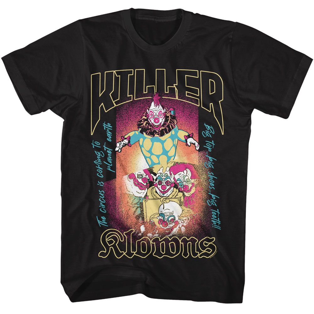 Black Killer Klowns from Outer Space t-shirt featuring Killer Klowns from Outer Space logo design
