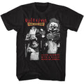 Black Killer Klowns from Outer Space t-shirt featuring Killer Klowns Four Black And White Photos design