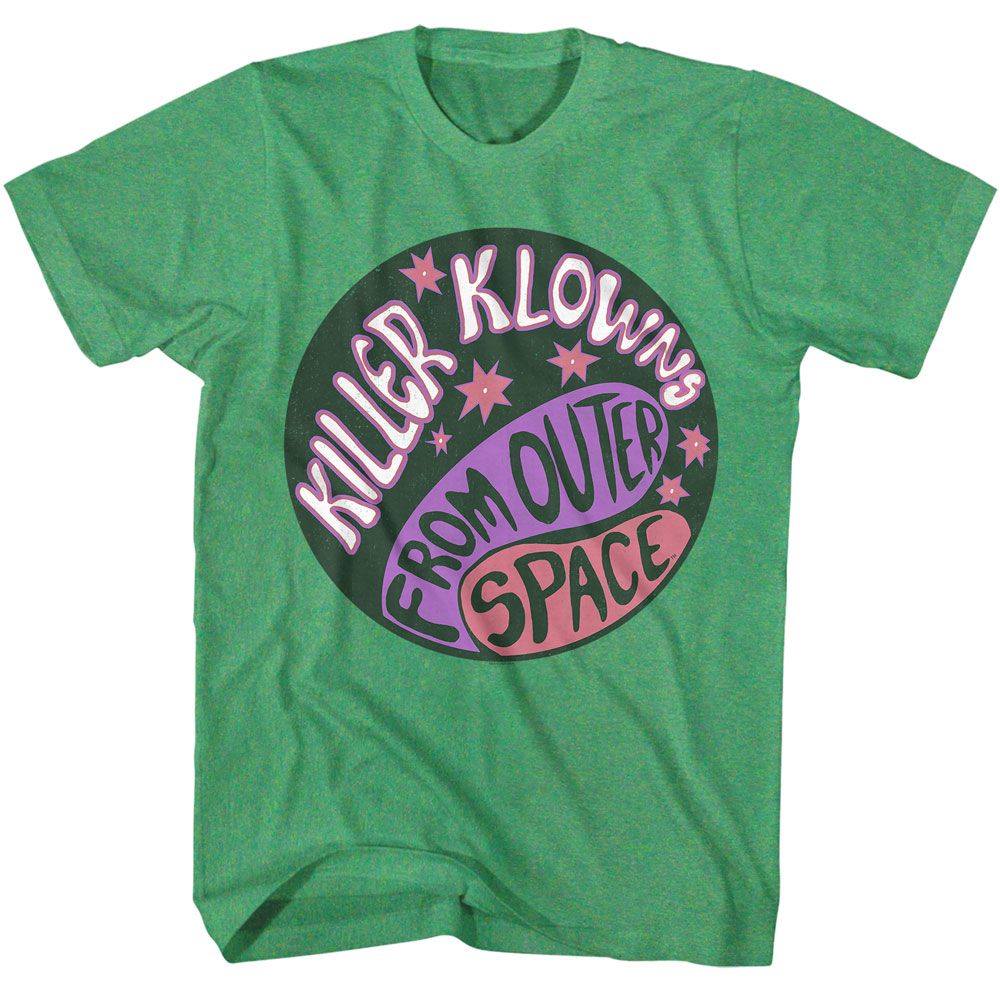 Kelly green heather Killer Klowns from Outer Space t-shirt featuring Killer Klowns Circle design