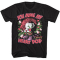 Black Killer Klowns from Outer Space t-shirt featuring Killer Klowns Heart Pop design