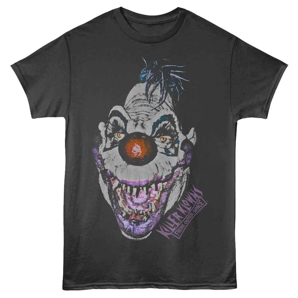 Smoke Gray Killer Klowns from Outer Space t-shirt featuring a Big Head Klown design