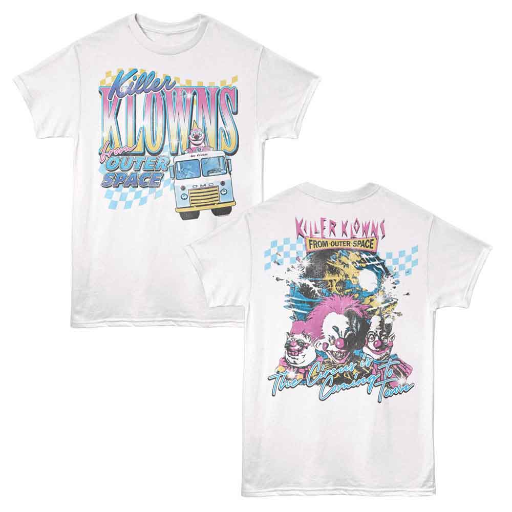 White Killer Klowns from Outer Space t-shirt featuring an Ice Cream Pastel design