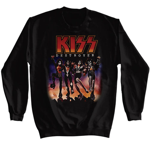 Black KISS sweatshirt featuring KISS Destroyer album art design