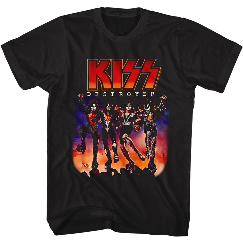 Black KISS t-shirt featuring KISS Destroyer 1976 album design