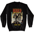 Black KISS sweatshirt featuring KISS Love Gun album art design