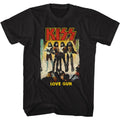 Black KISS t-shirt featuring KISS Love Gun 1977 album design