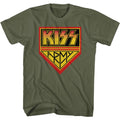 Military green KISS t-shirt featuring KISS Army Green design