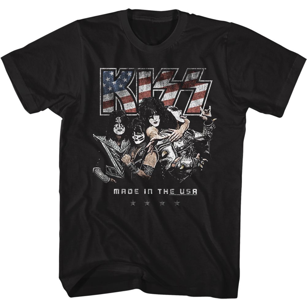 Black KISS t-shirt featuring KISS AmeriKISS design