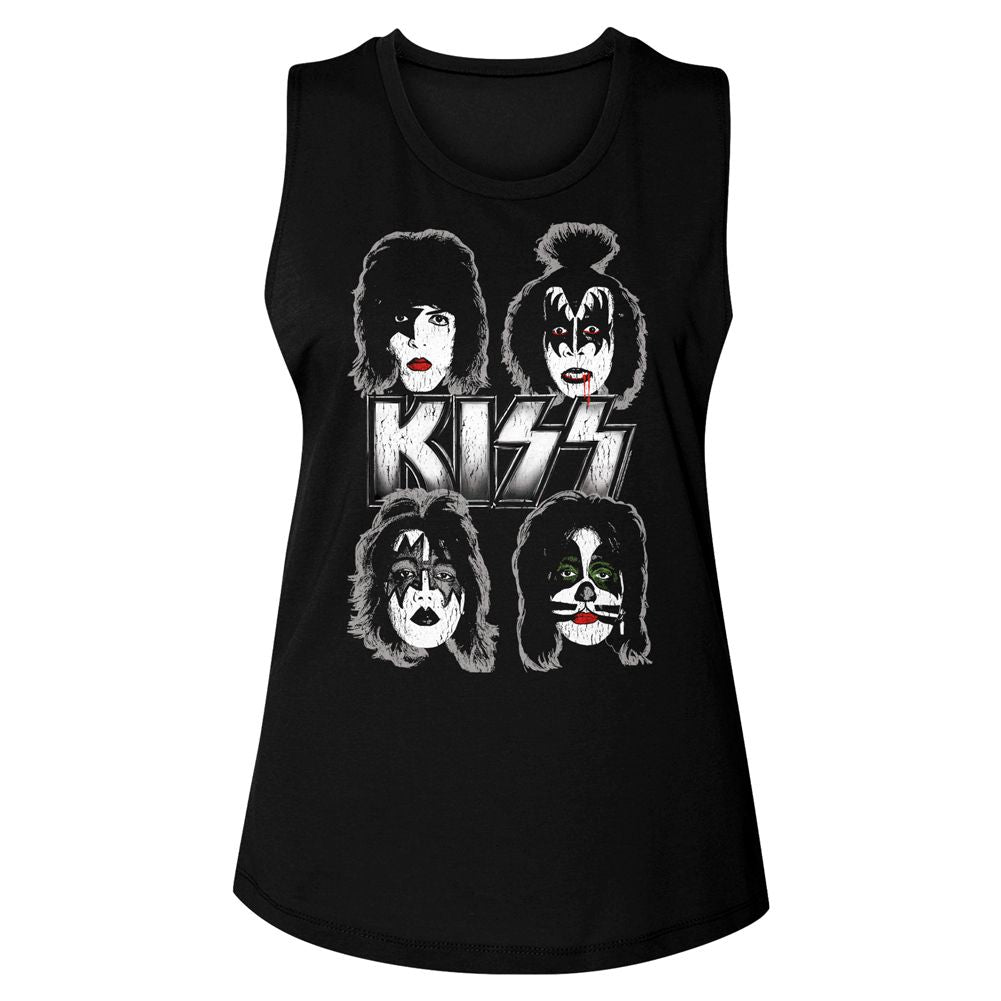 KISS Ladies Muscle Tank - Band Faces