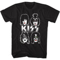 Black KISS t-shirt featuring KISS Band Faces design