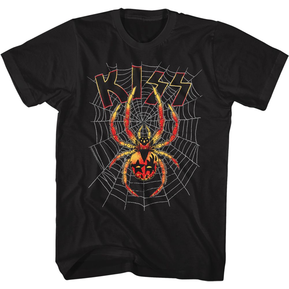 Black KISS t-shirt featuring KISS Spider design