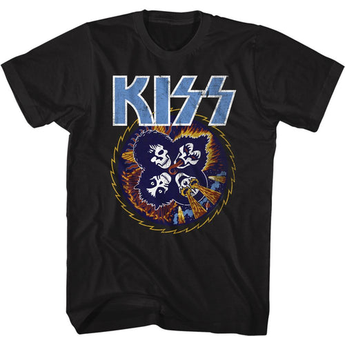 Black KISS t-shirt featuring KISS Skull Circle design