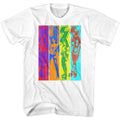 White KISS t-shirt featuring KISS Color KISS design
