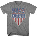 Graphite heather KISS t-shirt featuring KISS 1776 design